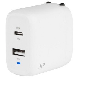 Monoprice USB-C Charger, 32W 2-Port PD GaN Technology Foldable Wall Charger White, Power Delivery for iPad Pro, iPhone 15/14/Plus/Pro/Pro Max Pixel - 1 of 4
