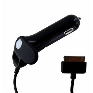 AT&T Car Charger with DualUSB Port for iPhone 4/4S, iPad 1/2 (2AMP) - Black - 1 of 3