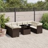 vidaXL 10 Piece Patio Sofa Set with Cushions Brown Poly Rattan - Brown and Cream without storage - 2 of 4