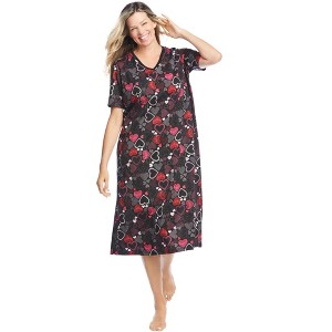 Dreams & Co. Women's Plus Size Long Print Sleepshirt - 1 of 4