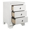 Vynxaria Transitional 3-Drawer Nightstand , Polished Chrome Knobs, Wooden Construction, Bedroom Furniture - 4 of 4