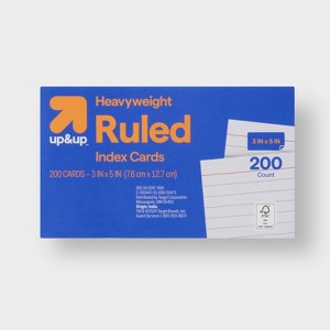 3''x5'' 200ct Index Cards Heavy Weight Ruled White - up&up™ - 1 of 3