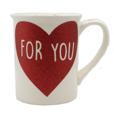 Tabletop 4.5" For Your Glitter Mug You Are My Heart Enesco  -  Drinkware