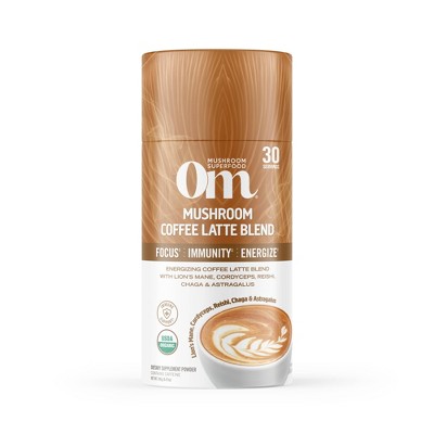 Om Mushrooms Supplement 30 Servings Powder - Coffee Latte - 8.4oz