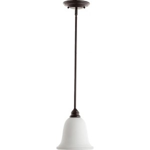 Quorum Lighting Bryant 1-Light Mini Pendant, Oiled Bronze, Amber Scavo Shade - 1 of 1
