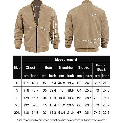 COOFANDY Men's Casual Varsity Jacket Vintage Lightweight Suede Bomber Jackets Light Brown S — фото 5