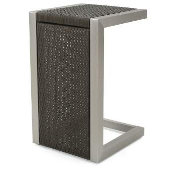 Cape Coral Square Wicker Side Table - Gray - Christopher Knight Home