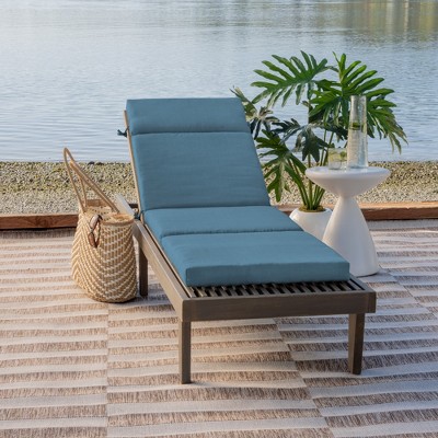 French Blue Water Repellent Outdoor Chaise Lounge Cushion
