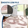 Modern Washable Area Rug, Abstract Print Floor Cover with Non Slip Backing, Low Pile Stain Resistant Indoor Carpet for Bedroom - 4 of 4