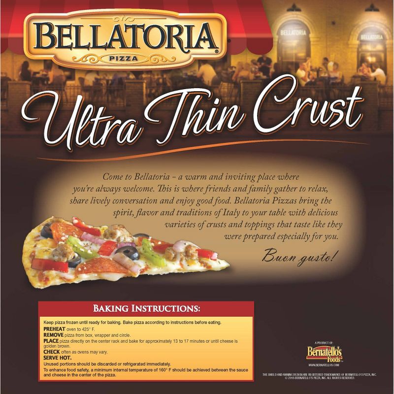 Bellatoria Ultra Thin Crust Ultimate Supreme Frozen Pizza - 21.7oz, 2 of 4