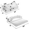 DIY Modular Convertible Sleeper Sofa Bed, 4-in-1 Foldable Sofa with Moveable Arms, Soft Foam Support Sofa with Corduroy Cushion-Coolbibila - 4 of 4