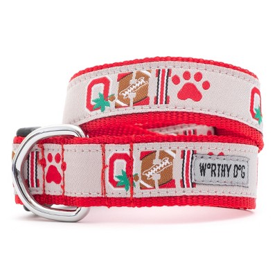 The License House Ohio State Buckeyes Paw Print OH-IO Dog Collar