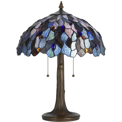 Cal Lighting 60Wx2 Tiffany Tb Lp,Zinc Cast Base - Antique Brass