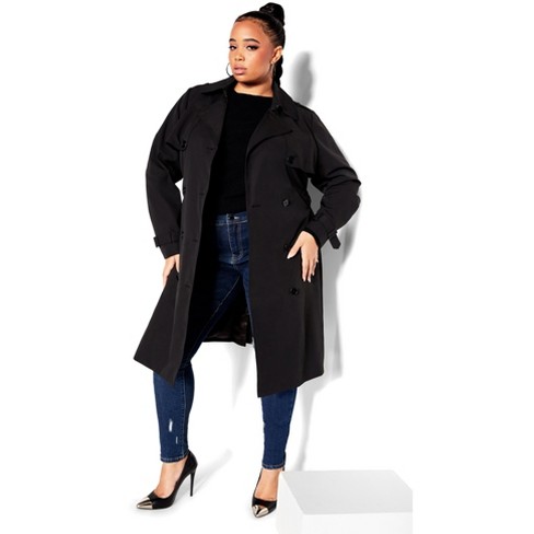 CITY CHIC | Women's Plus Size Utility Trench - black - 22W