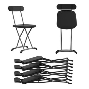 Gymax 2/4PC Folding Chair Heavy Duty Molded Chairs with Metal Curved Feet Wide Seat & Ergonomic Backrest Solid Frame Indoor Black/White - 1 of 4