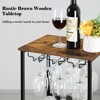Itopfox Rustic Wine Rack Freestanding Floor, Wine Holder Stand with Storage Shelf for 16 Bottles, Kitchen Dining Room Office Bar Decor - 3 of 4