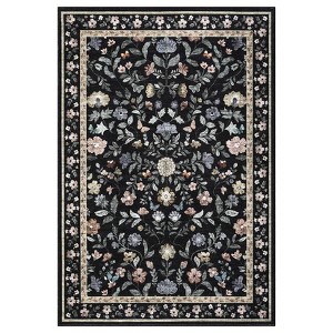 Modern Washable Living Room Rugs, Vintage Floral Non Slip Rugs, Dormitory Low Pile Stain Resistant Floor Mats - 1 of 4