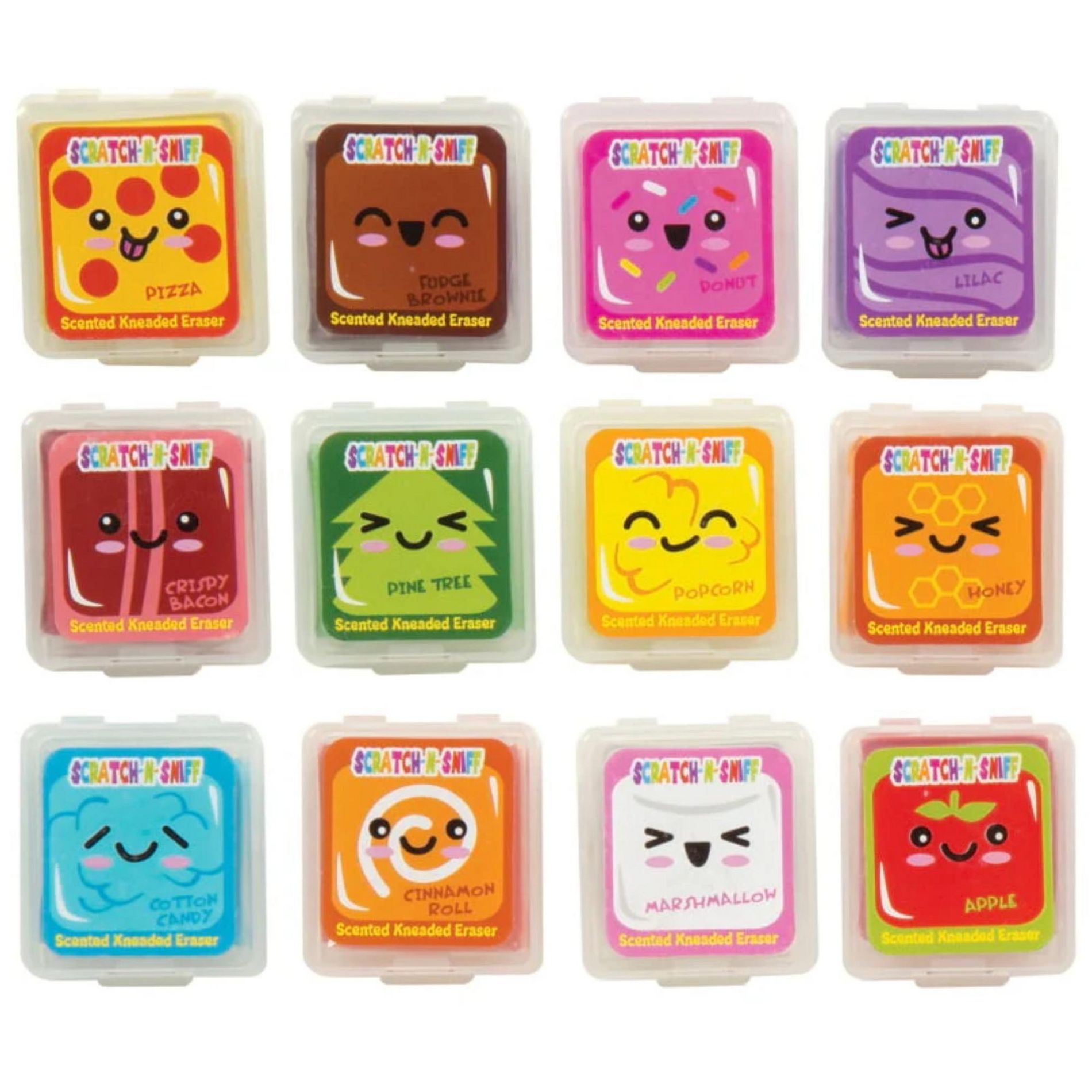 Smelly Fun! Wacky Whiffs Scented Kneaded Erasers (12 Pack) - Scrumptious Scents & Effective Erasing