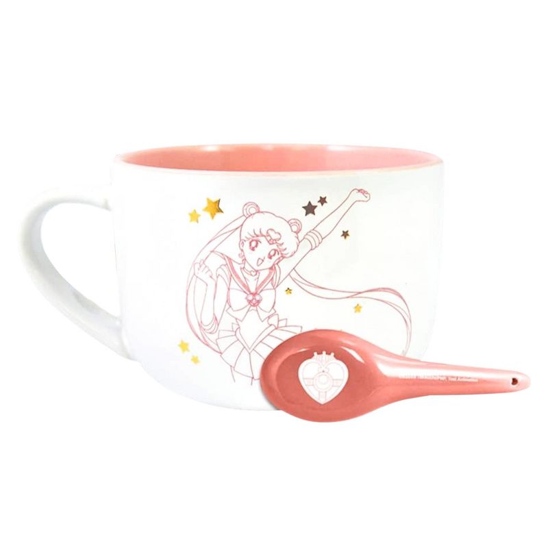 Just Funky Sailor Moon 12oz Ceramic Soup Mug with Spoon, 2 of 5