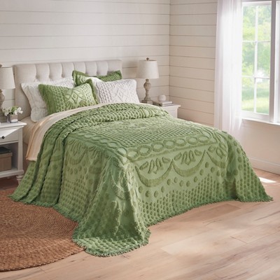 King Burgundy Cotton Chenille Sham with Medallion Pattern