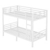 CAVINAS Twin XL White Bunk Bed with Fence & Ladder,Modern Metal Bed Frame for Adults,Teens - 3 of 4