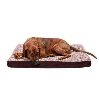 FurHaven Two-Tone Faux Fur & Suede Deluxe Memory Foam Dog Bed