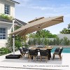 PURPLE LEAF 12ft Patio Umbrella Outdoor Square Double-Top Aluminum Umbrella Cantilever Patio Umbrella for Garden Deck Pool Patio - 2 of 4