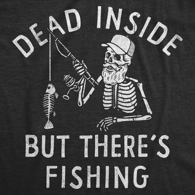 Мужские футболки Crazy Dog T-Shirts, Inc. Mens Funny T Shirts Dead Inside But Theres Fishing Sarcastic Fish Graphic Novelty Tee for Men - Crazy Dog Men's T Shirt For Fishers Black L — фото 2