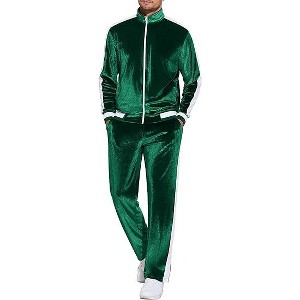 COOFANDY Mens Tracksuit 2 Piece Set Velour Sweatsuit Jogging Suits Full Zip Jacket Pants Outfits - 1 of 4