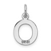 Black Bow Jewelry 14k White Gold, Amanda Collection, Small Block Style Initial O Pendant - 3 of 4