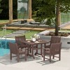 WestinTrends Malibu 5-Piece HDPE Outdoor Patio Chair and Square Table Dining Set - 2 of 4