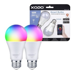 XODO 2-Pack LB3 Smart WiFi Light Bulb, LED Multi Color Changing, App Controlled - 1 of 1