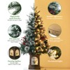 3/4.5ft Prelit Snow Flocked Artificial Christmas Tree with 8-Mode Warm White LED & Sturdy Base- Indoor/Outdoor Xmas Tree for Home,Office,Yard - 3 of 4
