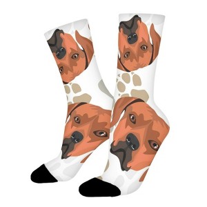 Funny Dog Paws And Head Women Printed Crew Socks Funny Funky Socks Soft Polyester Novelty Gifts for Artists Men - 1 of 1