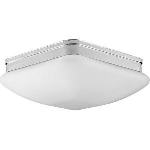 Progress Lighting, Appeal Collection, 3-Light Flush Mount, Polished Chrome, Square Etched Opal Glass Shade - 1 of 2