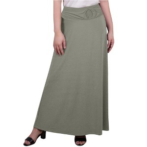NY Collection Womens Ring, Faux Belt Maxi A-line Skirt - 1 of 1
