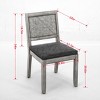 Farmhouse Rattan Dining Chairs Set of 2 with Linen Upholstered Seat and Solid Wood Frame for Kitchen Dining Room-Baofuwish - 4 of 4