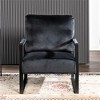 Grungis Leather/Microfiber/Velvet Accent Chair - Reinforced Metal Frame, Thick Padded Cushion, Square Armrests,Arm Chair for Bedroom,Reading Room - 2 of 4