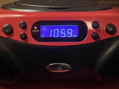 gpx cd am fm boombox red bc232r