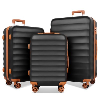 SKONYON 3 Piece Hardshell Luggage Sets Checked Spinner Luggage Setwith TSA Lock, YKK Zippers and PC+ABS Construction