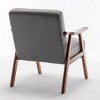LOVMOR Accent Chair w/Velvet Upholstery and Solid Wood Frame, Classic Mid-Century Modern Living Room Furniture for Extra Seating - 3 of 4