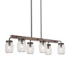 LNC Maison Farmhouse Linear Kitchen Island Pendant  Lights, Black and Antique Brown with Clear Glass Mason Jar,25.5in/27.5in - 3 of 4