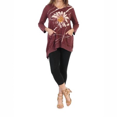 Women's Chit Chat Mineral Washed Patch Pocket Cotton Tunic - Jess & Jane