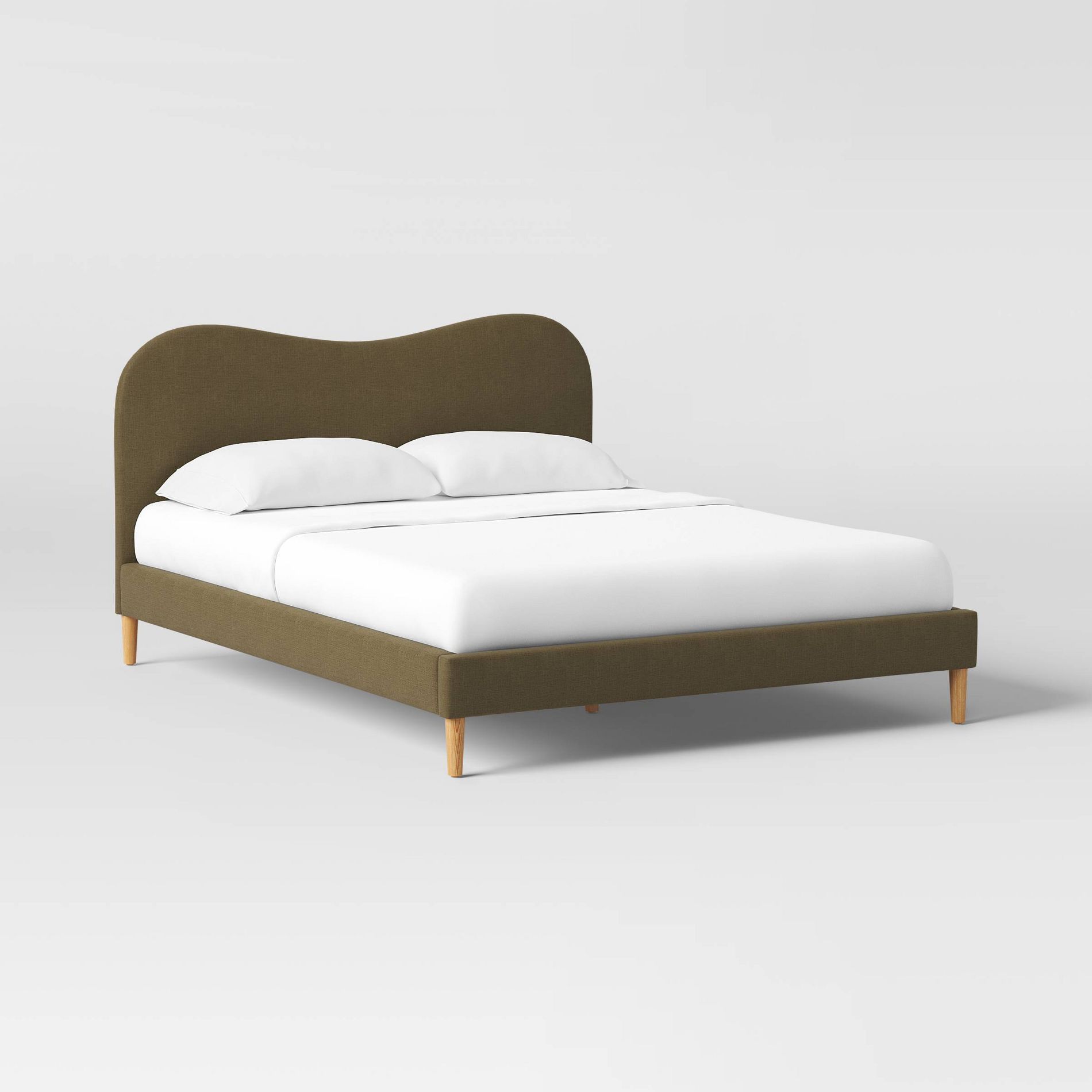 King Scalloped Wave Bed Linen Olive - Threshold™