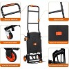 2 in 1 Heavy Duty Portable Collapsible Folding Hand Truck with 4 Wheels, 330 Lbs Capacity for Transport, Moving in Warehouse, Supermarket - 3 of 4