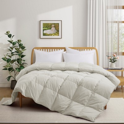 Puredown Luxurious 300TC 100% Organic Cotton Down Feather Fiber Comforter  - Soft and Breathable Duvet Insert