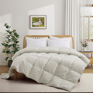 Puredown Luxurious 300TC 100% Organic Cotton Down Feather Fiber Comforter  - Soft and Breathable Duvet Insert - 1 of 4