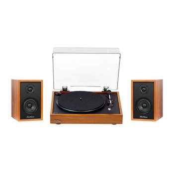 Electrohome Montrose Wireless Vinyl Record Player with Berkeley, Powered Bluetooth Bookshelf Speakers