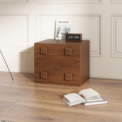 POVISON 1Piece Modern Modular Walnut Color Cabinet ,Plywood Frame TV Stand, Living Room Cabinets,Black Media Console ,Fully-Assembled