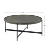 Alaterre Furniture 42" Brookline Round Coffee Table with X-Frame Metal Base - 4 of 4